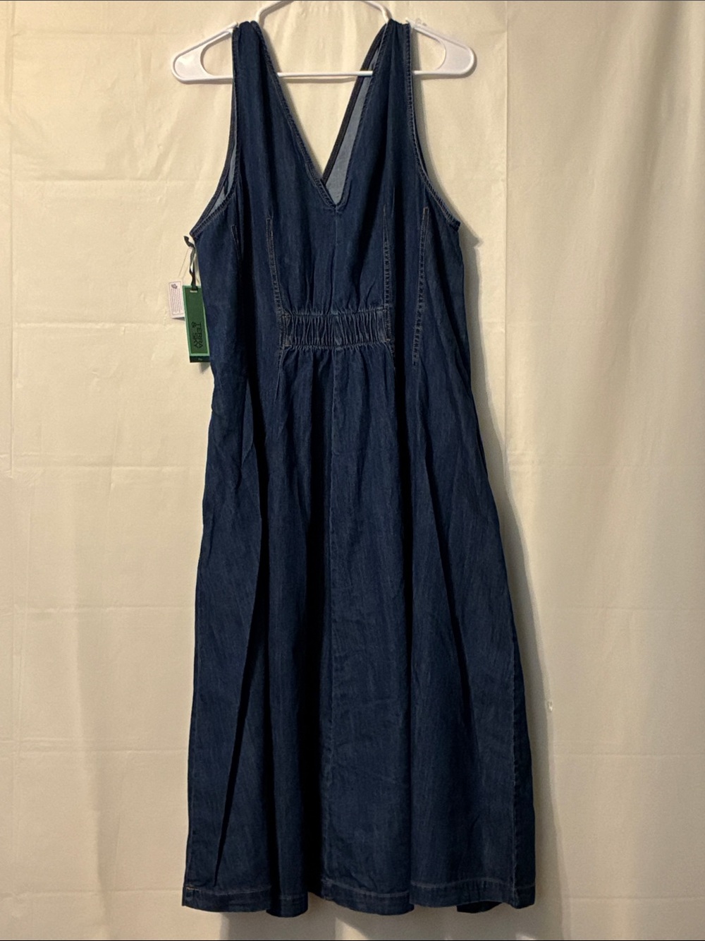 Terra & Sky Dark Blue Denim V-Neck Maxi Dress - Picture 3 of 6